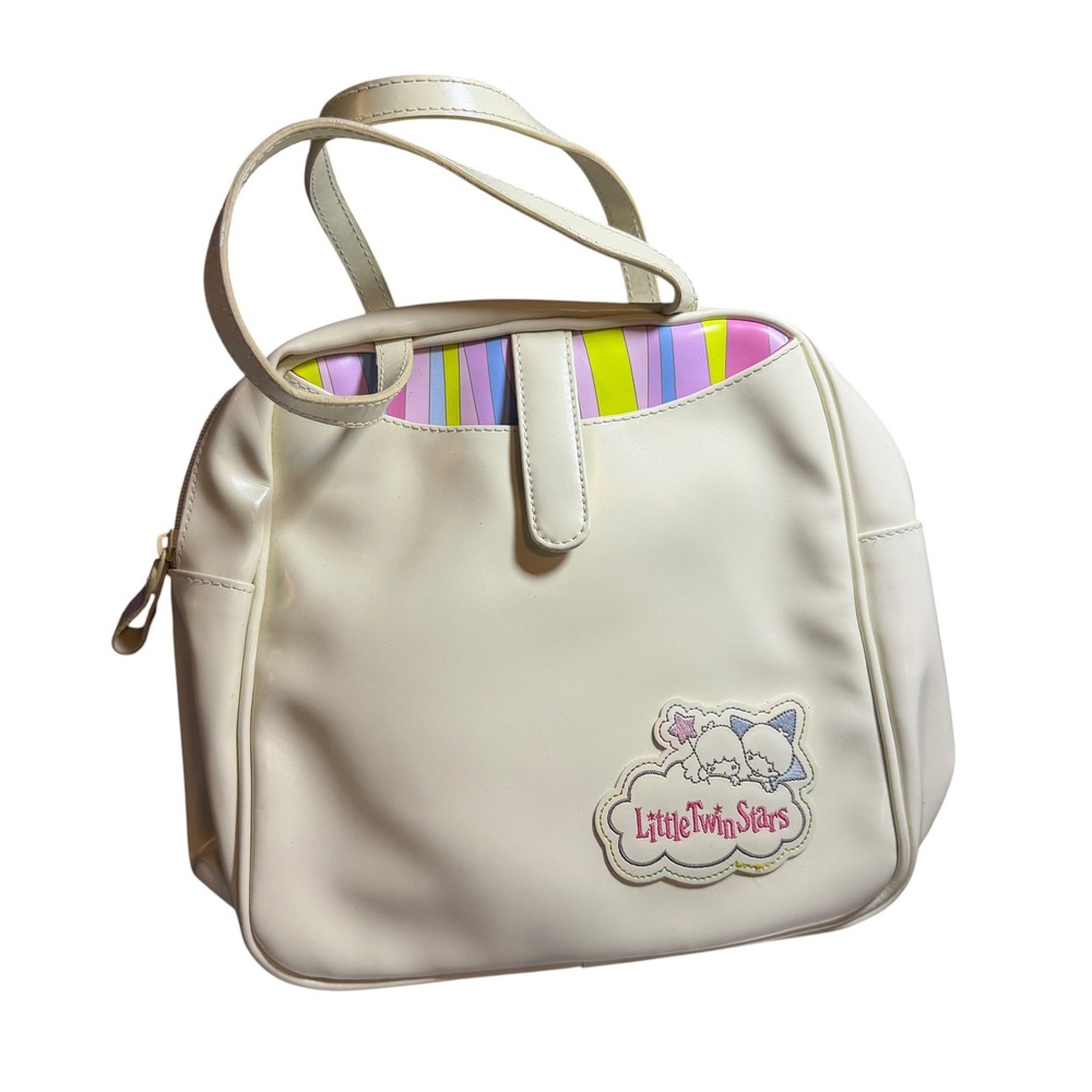 VTG 2003 Sanrio Little Twin Stars Kiki Lala Cloud Patch Shoulder Bag Y2K Retro